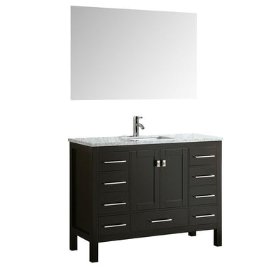 Eviva Aberdeen 42″ Transitional Bathroom Vanity w/ White Carrara Top Vanity Eviva